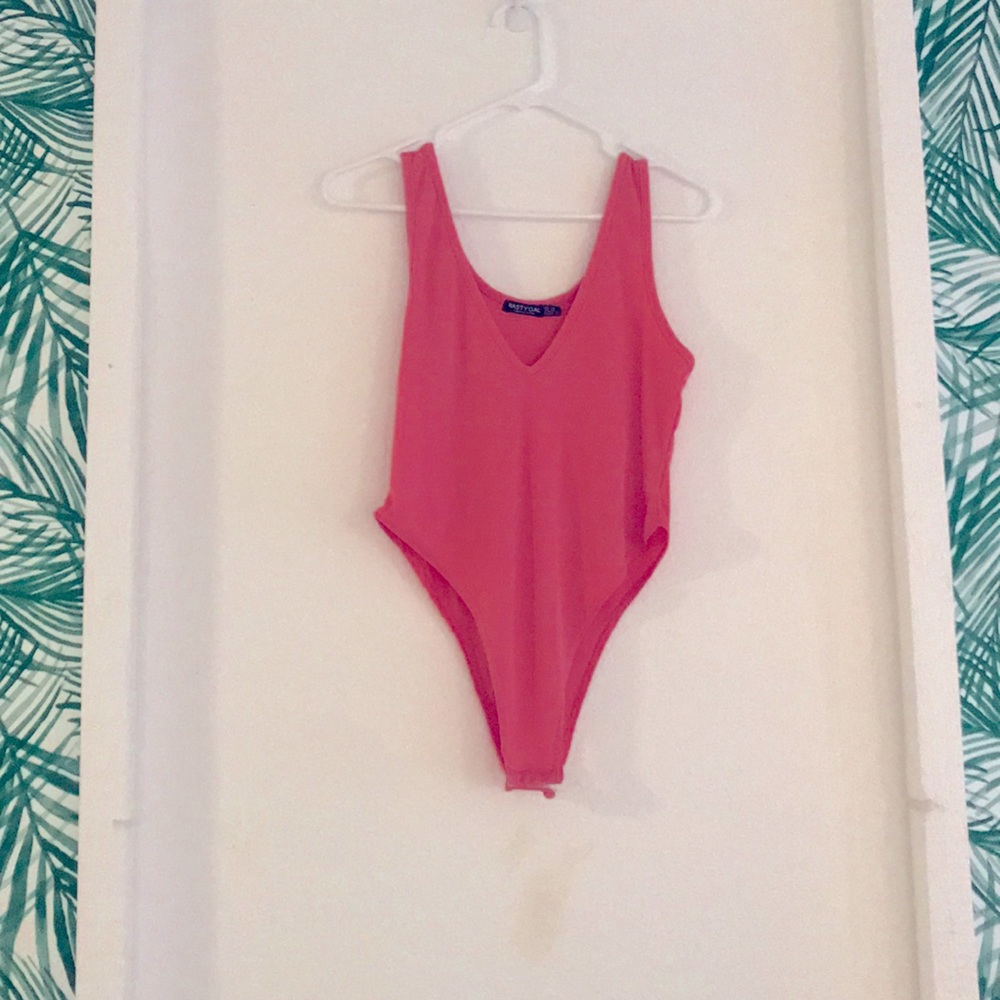 Nasty Gal Pink Ribber Body Suit
